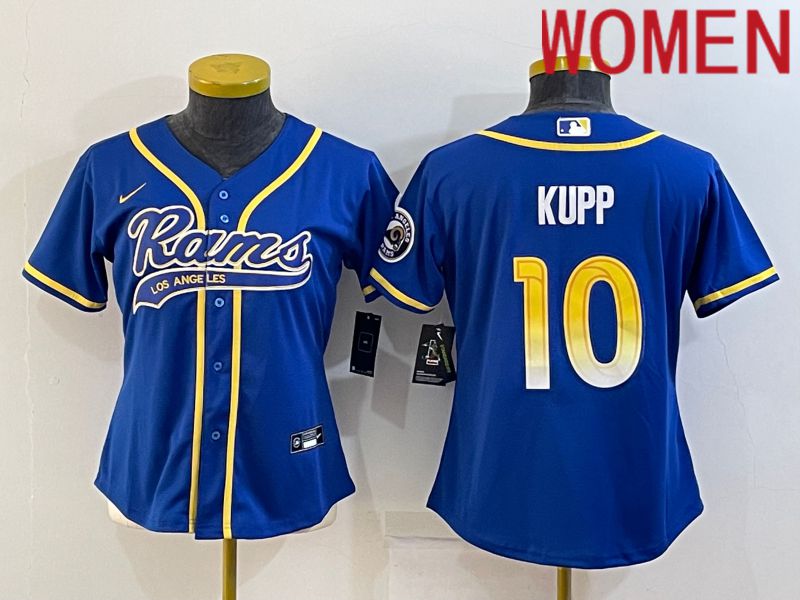 Women Los Angeles Rams #10 Kupp Blue 2022 Nike Co branded NFL Jerseys